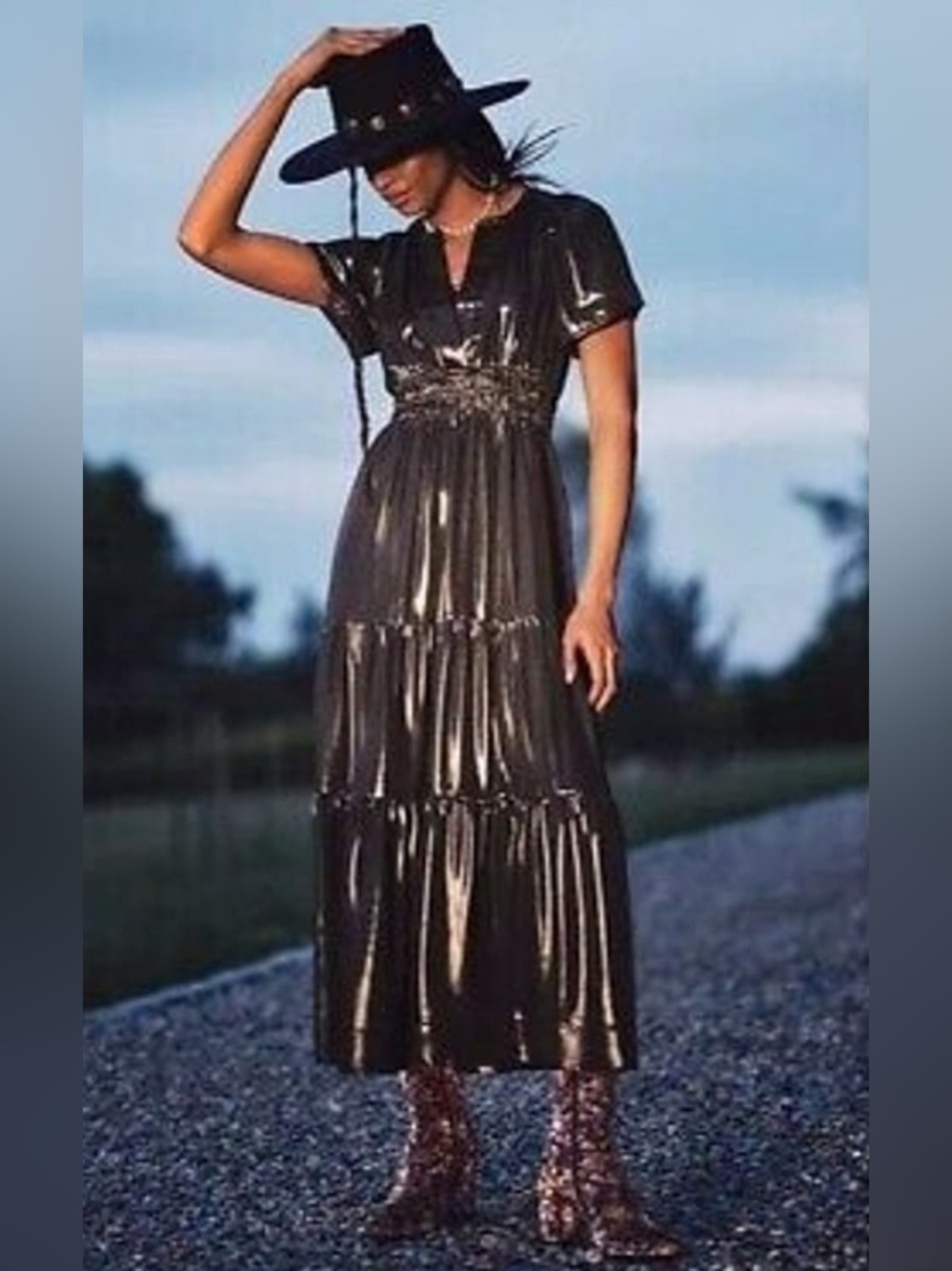Anthropologie The Somerset Maxi Dress: Shine Edition